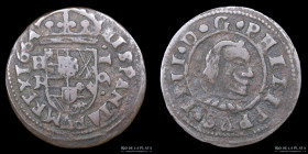 España. Felipe IV. 16 Maravedis 1664 BR Segovia. KM172.6