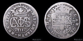 España. Carlos III (Pret.) 2 Reales 1711. Cataluña. KMPT5