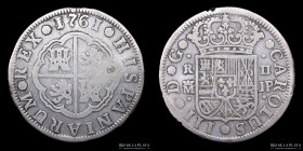 España. Carlos III. 2 Reales 1761 JP. Madrid. KM388.1