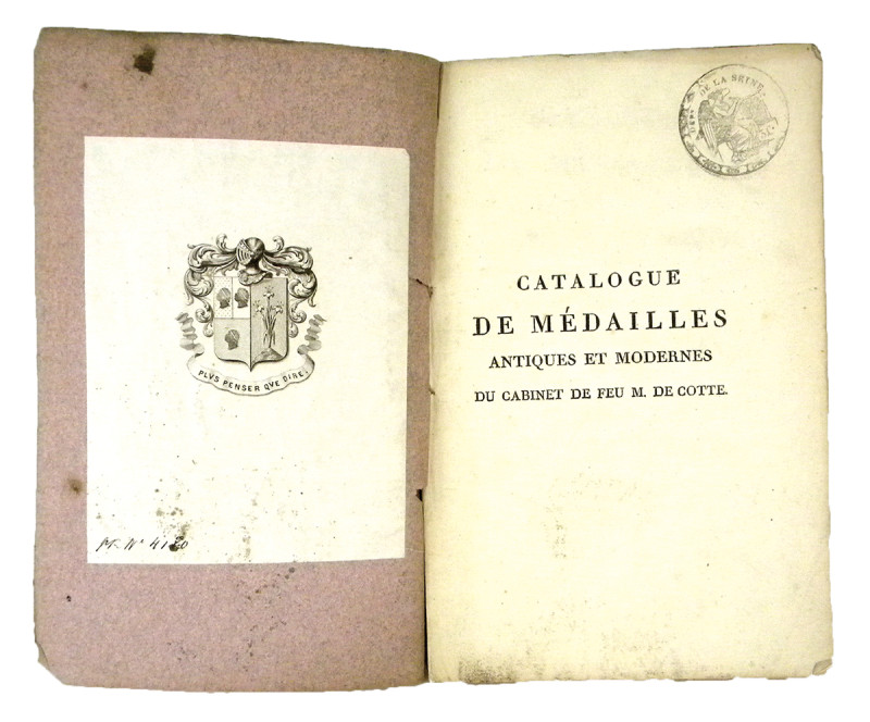 Demauroy, Commissaire-Priseur. CATALOGUE DE MÉDAILLES ANTIQUES ET MODERNES DU CA...