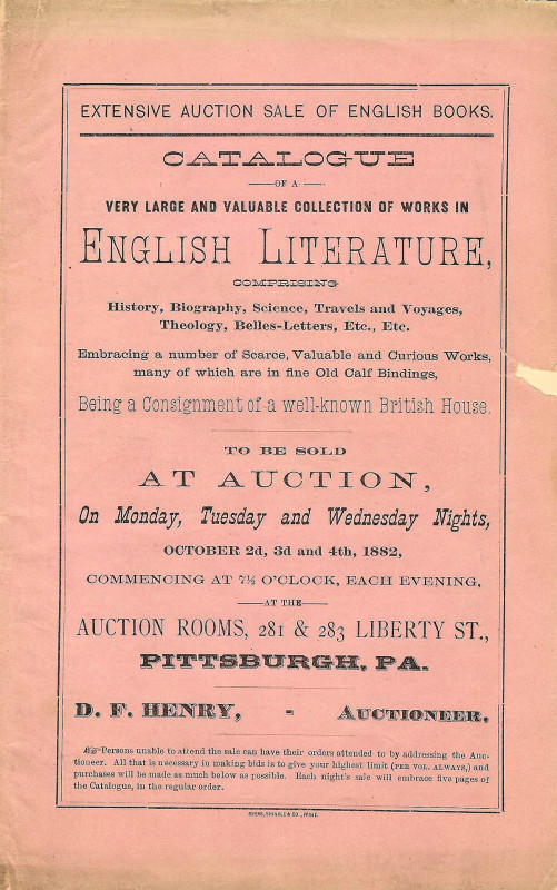 Various [Wayne Homren, compiler]. BINDER 39: PITTSBURGH COIN SALES & AUTHORS. In...