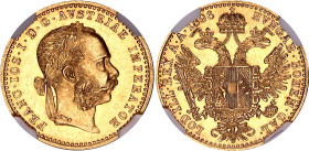 Austria Dukat 1896 NGC MS62. KM# 2267, N# 26247; Gold (.986) 3.49 g.; Franz Joseph I; With mint luster