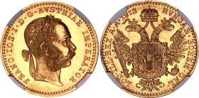Austria Dukat 1913 NGC MS62. KM# 2267, N# 26247; Gold (.986) 3.49 g.; Franz Joseph I; With mint luster