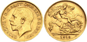Great Britain 1/2 Sovereign 1912. KM# 819, N# 13258; Gold (.917) 3.99 g.; George V; UNC with full mint luster