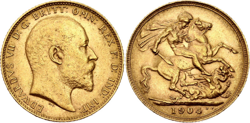 Great Britain 1 Sovereign 1904. KM# 805, Sp# 3969, N# 13226; Gold (.917) 7.99 g;...