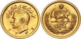Iran 1 Pahlavi 1970 AH 1349. KM# 1162, N# 29163; Gold (.900) 8.13 g; Mohammad Reza; Mintage 70000 pcs.; UNC with full mint luster