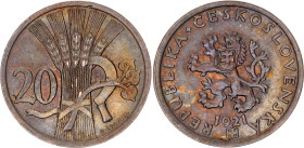 Czechoslovakia 10 Haleru 1921. KM# 1, Schön# 4, N# 657; Copper-nickel; UNC