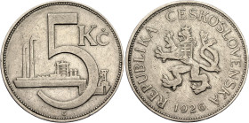 Czechoslovakia 5 Korun 1926. KM# 10, N# 1226; Copper-nickel; XF