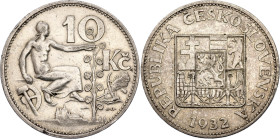Czechoslovakia 10 Korun 1932. KM# 15, N# 7797; Silver 9.94 g.; XF+