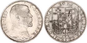Czechoslovakia 20 Korun 1937. KM# 18, N# 12630; Silver 12.12 g.; Death of President Masaryk; AUNC- with mint luster