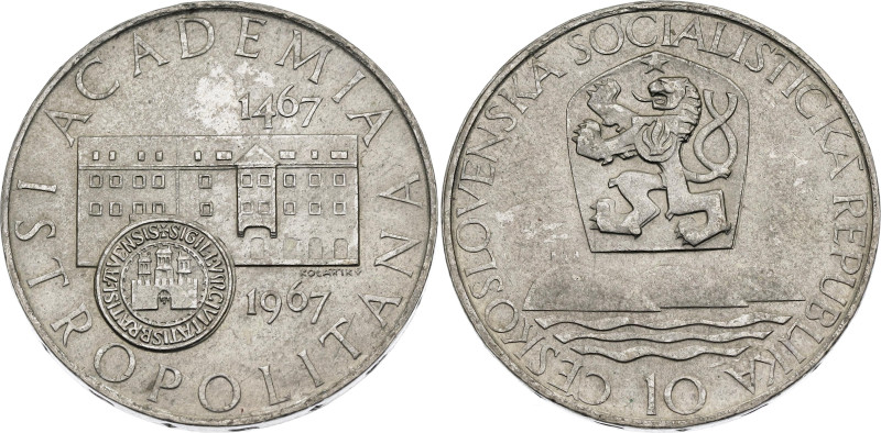 Czechoslovakia 10 Korun 1967. KM# 62, N# 12627; Silver; 500th Anniversary - Brat...