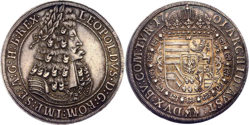 Austria Taler 1701. KM# 1303.4, N# 78242; Silver; Leopold I; Hall Mint.; UNC wit...