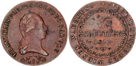 Austria 3 Kreuzer 1812 S. KM# 2116, N# 4684; Copper; Francis I; Smolník Mint; XF
