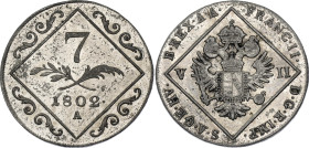 Austria 7 Kreuzers 1802 A. KM# 2129, N# 18836; Silver; Francis II; XF+