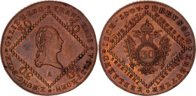 Austria 30 Kreuzer 1807 A. KM# 2149, N# 7068; Copper; Franz I; XF/AUNC