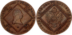 Austria 30 Kreuzer 1807 B. KM# 2149, N# 7068; Copper; Franz I; XF