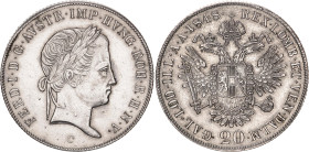 Austria 20 Kreuzers 1848 C. KM# 2208, N# 18459; Silver 6.68 g.; Ferdinand I; UNC