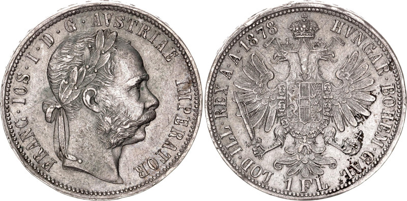 Austria 1 Florin 1878. KM# 2222, Schön# 149, N# 4726; Silver 12.28 g.; Franz Jos...