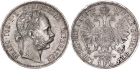 Austria 1 Florin 1878. KM# 2222, Schön# 149, N# 4726; Silver 12.28 g.; Franz Joseph I; XF+