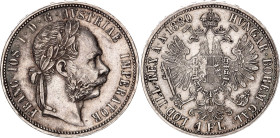 Austria 1 Florin 1880. KM# 2222, N# 4726; Silver 12.34 g.; Franz Joseph I; Vienna Mint.; UNC-