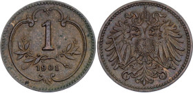 Austria 1 Heller 1901. KM# 2800, N# 6189; Bronze; Franz Joseph I; UNC with luster remains