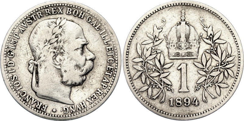 Austria 1 Corona 1894. KM# 2804, N# 5744; Silver 4.85 g.; Franz Joseph I; VF