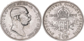 Austria 1 Corona 1908. KM# 2808, N# 7095; Silver 5 g.; Franz Joseph I; 60th Anniversary of the Reign of Franz Joseph I; UNC