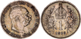 Austria 1 Corona 1915. KM# 2820, N# 7003; Silver 4.98 g.; Franz Joseph I; XF+