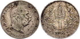 Austria 1 Corona 1915. KM# 2820, Schön# 19, N# 7003; Silver 4.98 g.; Franz Joseph I; XF+ with a nice patina
