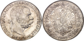 Austria 5 Corona 1900 PCGS MS62. KM# 2807, N# 11558; Silver 24.00 g.; Franz Joseph I; With mint luster