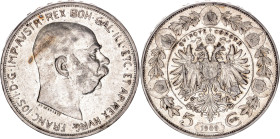 Austria 5 Corona 1909. KM# 2813, N# 12315; Silver; Franz Joseph I; XF+