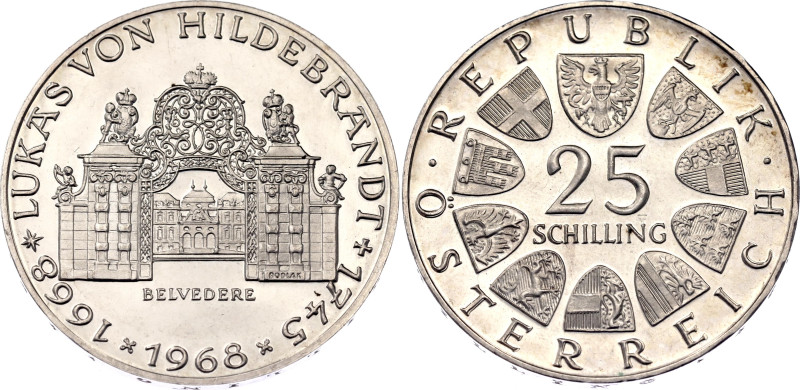 Austria 25 Schilling 1968. KM# 2903, N# 12437; Silver, Proof; 300th Anniversary ...