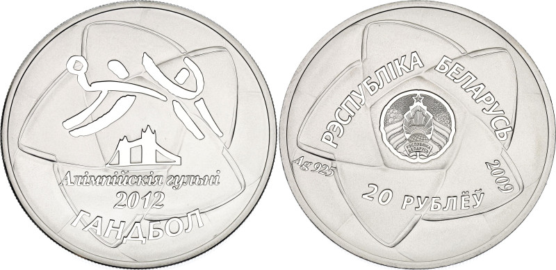 Belarus 20 Roubles 2009. KM# 370, N# 125633; Silver 31.1 g., Proof; The 2012 Oly...