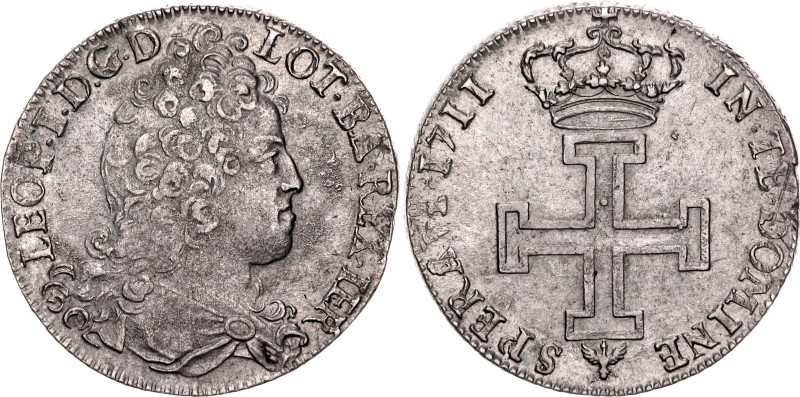 France Lorraine 1 Teston 1711. KM# 95, N# 33781; Silver 8.40 g.; Leopold; AUNC w...