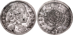 German States Bavaria 3 Kreuzer 1736. KM# 426, N# 31667; Silver 1.30 g.; Karl Albrecht; VF