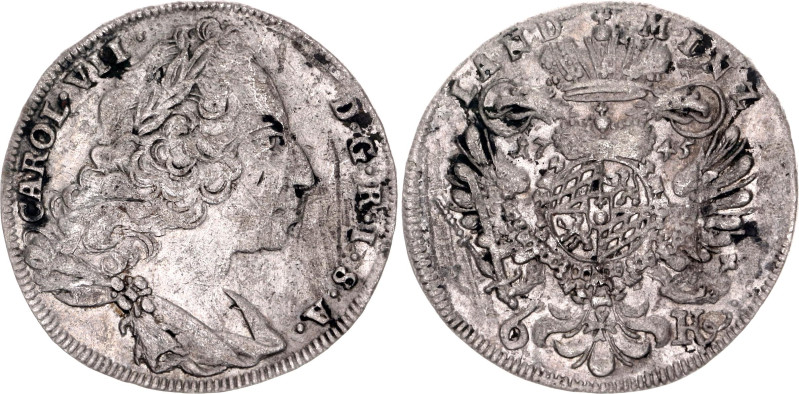 German States Bavaria 6 Kreuzer 1745. KM# 462, N# 64413; Silver 2.87 g.; Karl Al...