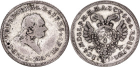 German States Bavaria 10 Kreuzer 1792. KM# 602, N# 163264; Silver 3.76 g.; Charles Theodore (Vicariat); VF