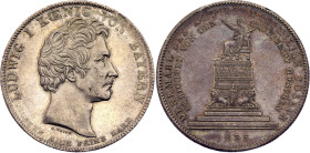 German States Bavaria 1 Conventionsthaler 1835. KM# 780, N# 71438; Silver 28.06 g.; Monument in Munich to King Maximilian Joseph; AUNC with nice tonin...