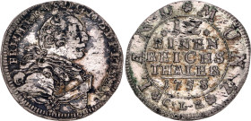 German States Brandenburg-Bayreuth 1/12 Taler 1758 CLR. KM# 199, N# 158403; Silver 2.60 g.; Friedrich III; AUNC with toning