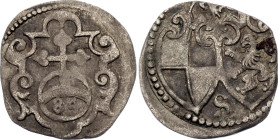 German States Brandenburg-Franconia 1 Dreier 1576. MB# 77, Schr# 995, Wilm# 507, N# 133012; Silver 0.82 g.; George Frederick I; VF