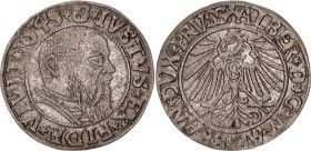 German States Prussia 1 Groschen 1545. MB# 3, Bahrf# 1122-, Kop# 3788, Slg. Marie# 1196, N# 27572; Silver 2 g.; Albert I; XF
