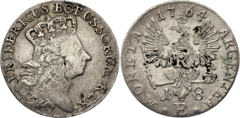 German States Prussia 18 Groschen 1764 E. KM# B300, N# 156643; Silver 5.31 g.; F...
