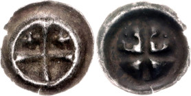 German States Teutonic Order 1 Denier 1317 - 1327 (ND). Waschinski# 151a, Eggert# 25a, N# 141317; Billon 0.23 g.; Bracteate Anonymous; AUNC