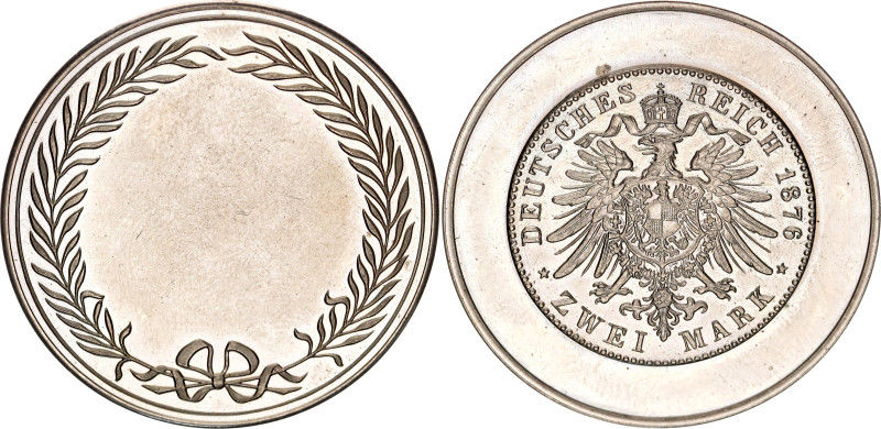 Germany - Empire Medal with 2 Mark Motive 1876 A. Nickel; UNC