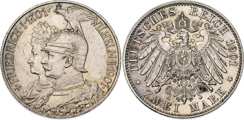 Germany - Empire Prussia 2 Mark 1901 A. KM# 525, J. 105, N# 11321; Silver 11.12 ...