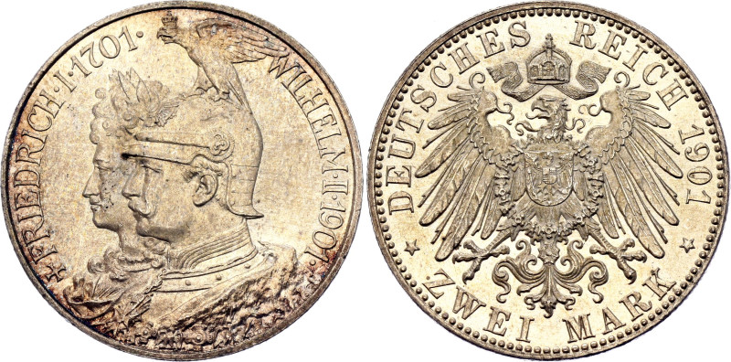 Germany - Empire Prussia 2 Mark 1901 A. KM# 525, J. 105, N# 11321; Silver 11.11 ...