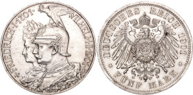Germany - Empire Prussia 5 Mark 1901 A. KM# 526, J. 106, N# 26474; Silver 27.76 g.; Wilhelm II; 200th Anniversary of the Kingdom of Prussia; Berlin Mi...