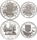 Italy 200 - 500 Lire 1989 R. KM# 138 - 139; Silver., Proof; 500th Anniversary of Discovery of America; Mintage 25000 & 25000 pcs.; With original packa...