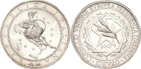 Italy 10 Euro 2003 R. KM# 259, N# 45334; Silver 22 g.; Italian Presidency of European Union Council; Mintage 40000 pcs.; UNC with mint luster
