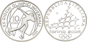 Italy 10 Euro 2005 R. KM# 262, N# 50179; Silver 22 g., Proof; XX Olympic Winter Games Turin 2006: Speed Skating